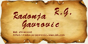 Radonja Gavrović vizit kartica